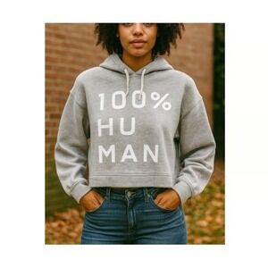 Everlane 100% Human Graphic French Terry Hoodie Heather Gray Size M